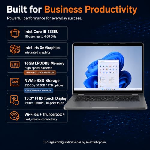 Image of J-Tech Digital Dell Latitude 3340 2-in-1 13.3 inch FHD Touch, Intel Core i5-1335U, 16GB LPDDR5, 256GB / 512GB / 1TB SSD, Windows 11 Pro