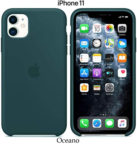 Funda Silicona para iPhone 11 Silicone Case, Calidad, Textura Suave, Forro Interno Microfibra (Azul-Oceano)