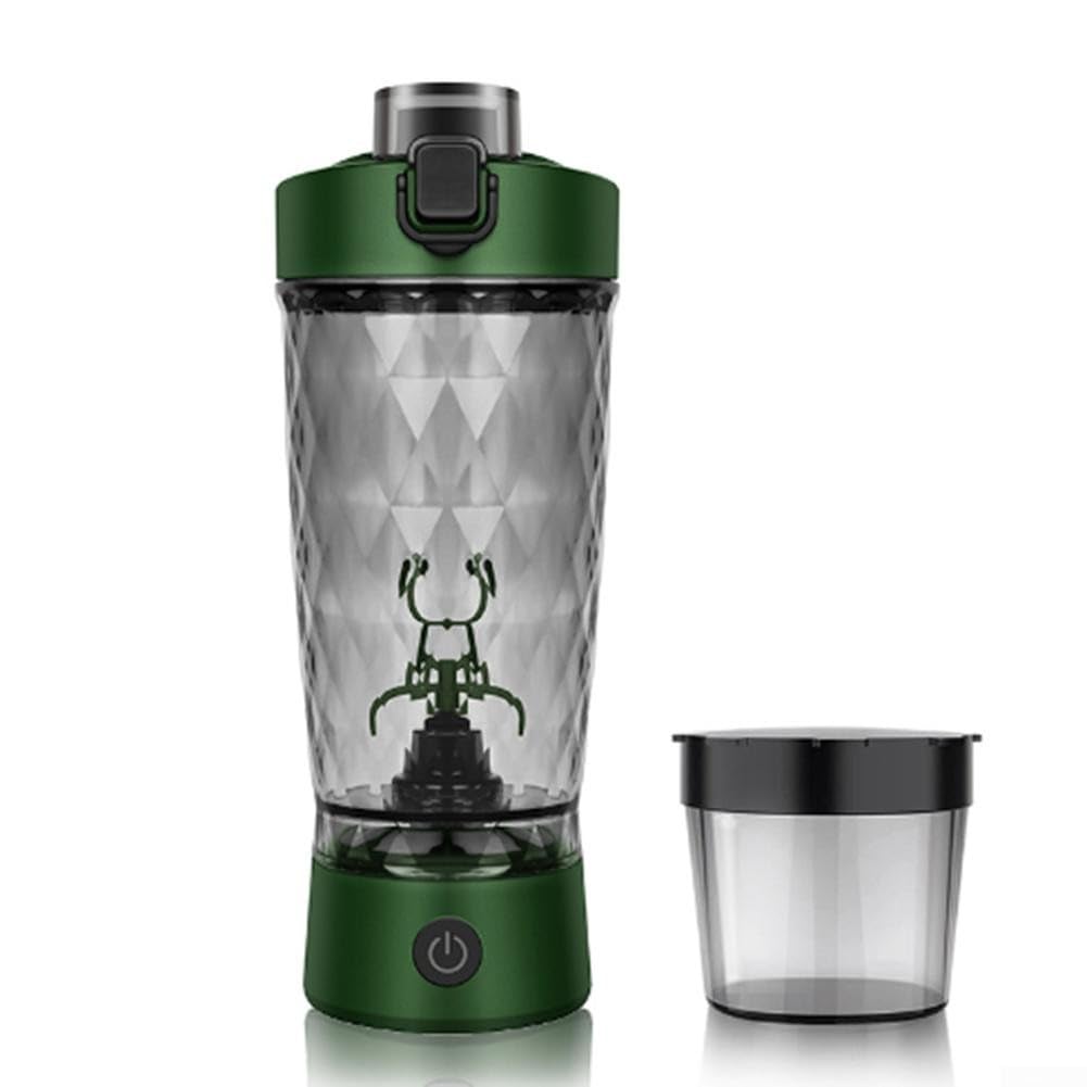 Mescola i tuoi pasti ovunque con questo shaker elettrico ricaricabile tramite USB, leggero ed efficiente per miscelare le proteine (verde)