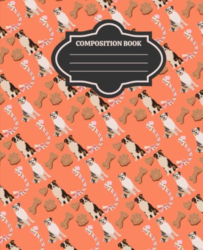 Composition Notebook: Cute Dog Lover Journal with Australian Shepherd, Toys & Treats Cover | Lined Notebook for School, Work, Notes & Journaling | 7.5” x 9.25” image 2