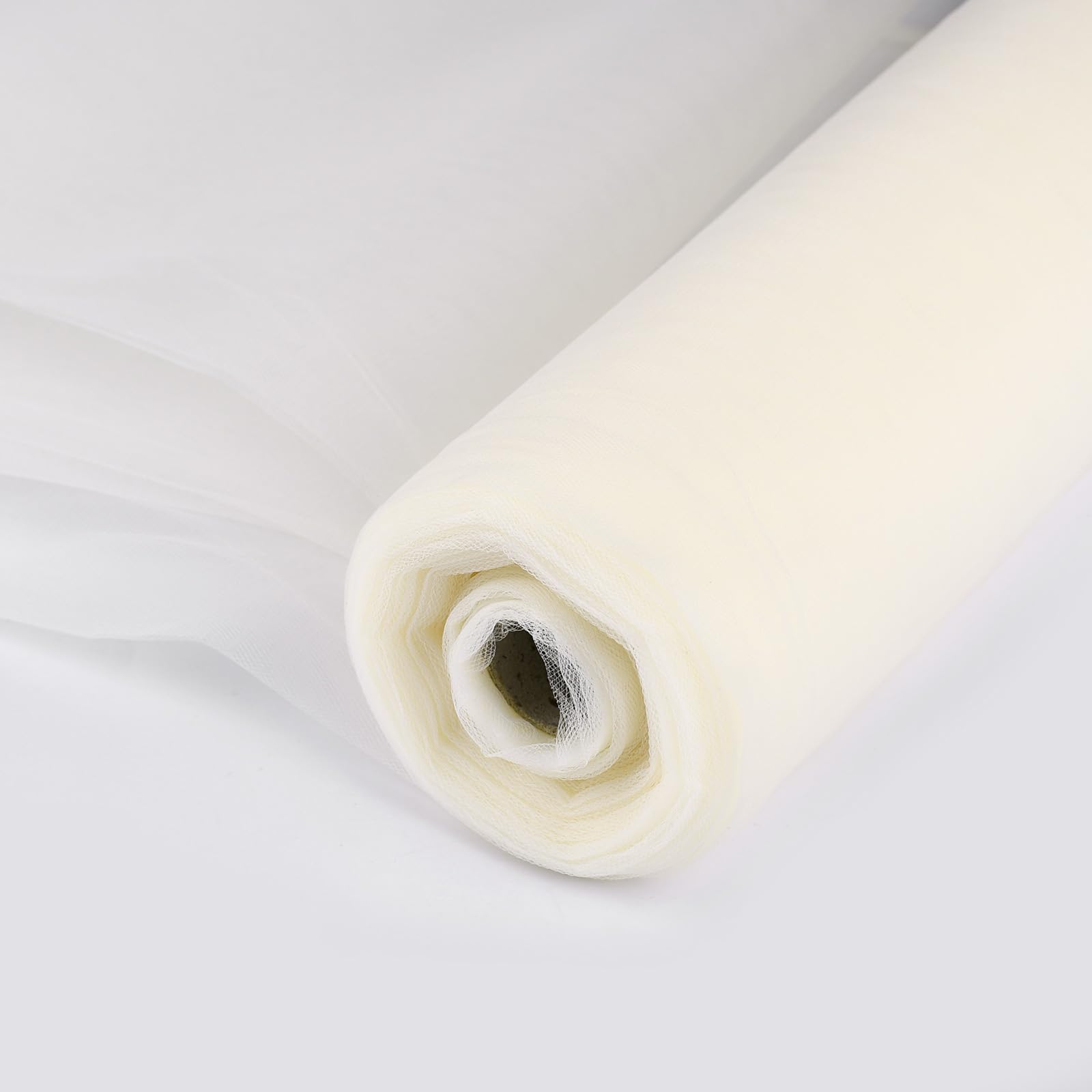 SAYUAN 54 x 20 Yards Tulle Fabric Rolls Ivory