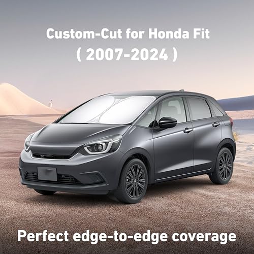 Image of EcoNour Windshield Sunshade Compatible for Honda Fit 2007-2022 2023 2024, Sun Visor for Front Windshield & Window Sun Shade Cover, UV Heat Blocker & Protector, Car Accessories