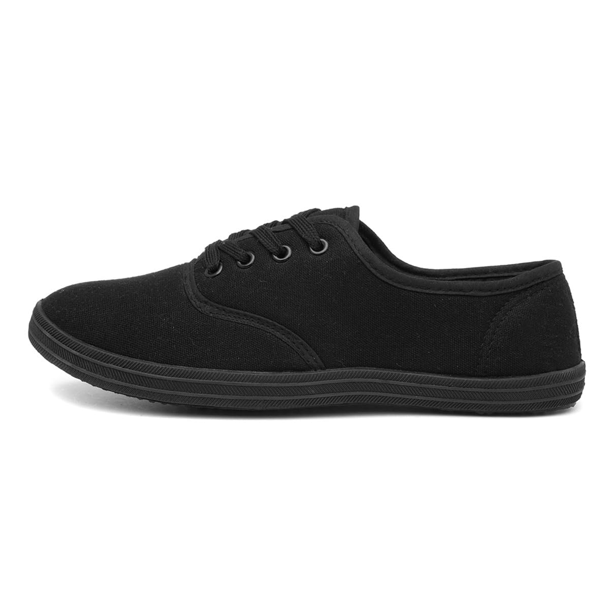 Red FishTai Womens Black Lace Up Canvas Shoe