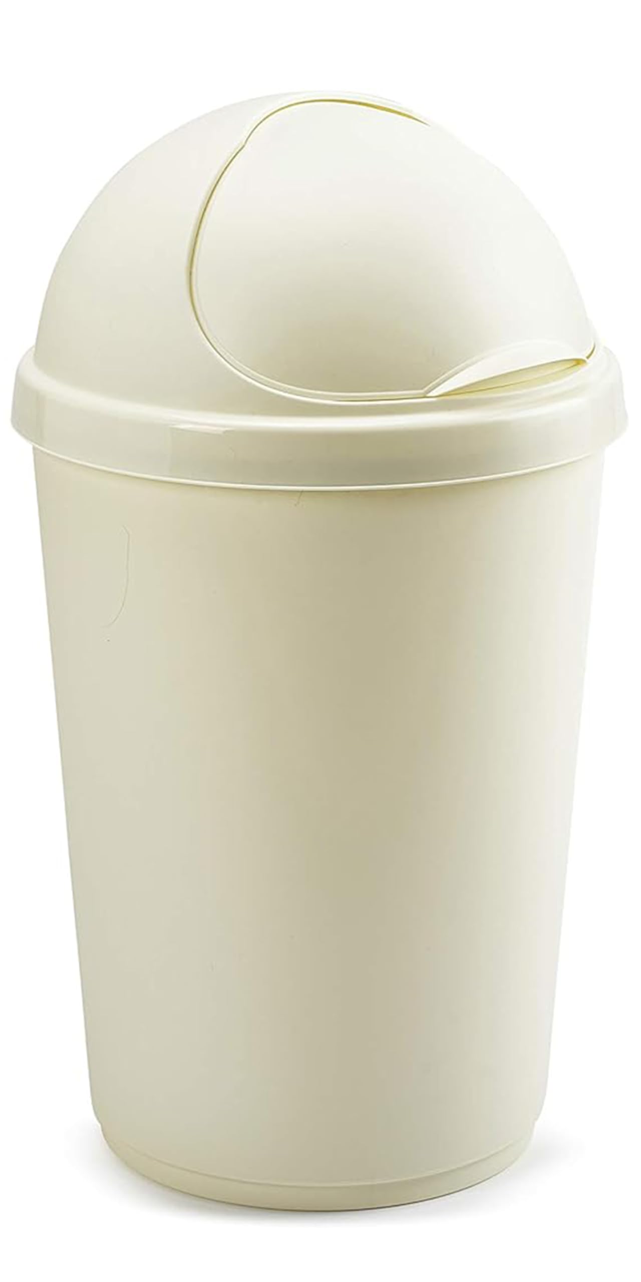 VR7 25L CREAM Kitchen Bullet Bin, Rubbish Bin with Large Opening Flap, Plastic Bin, Ideal Dustbin for Home, Bedroom, and Office Use, Plastic Kitchen Bin, Waste paper Bin, Indoor Trash Basket