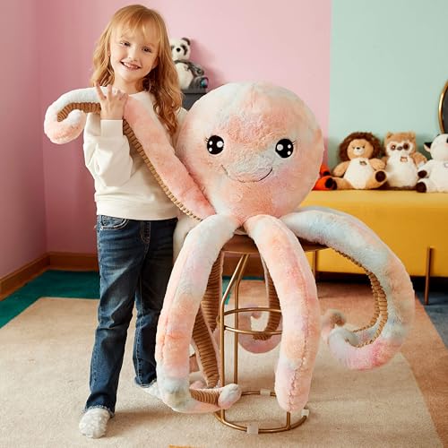 IKASA Groß Krake Octopus Stofftier Riesenkrake Plüschtiere für Kinder,75cm Gross Kuscheltier Plüschtier Riesiges Plüschtiere Jumbo Plüsch Spielzeug
