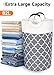 Fabspace Large Laundry Basket Laundry Hamper Bag Washing Bin Clothes Bag Collapsible Tall with Handles Waterproof Travel Bathroom College Essentials Storage for College Dorm, Family (Grey) 82L