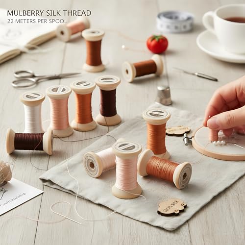 Image of Natural 100% Mulberry Handmade Embroidery Silk Thread Silk Floss (30)