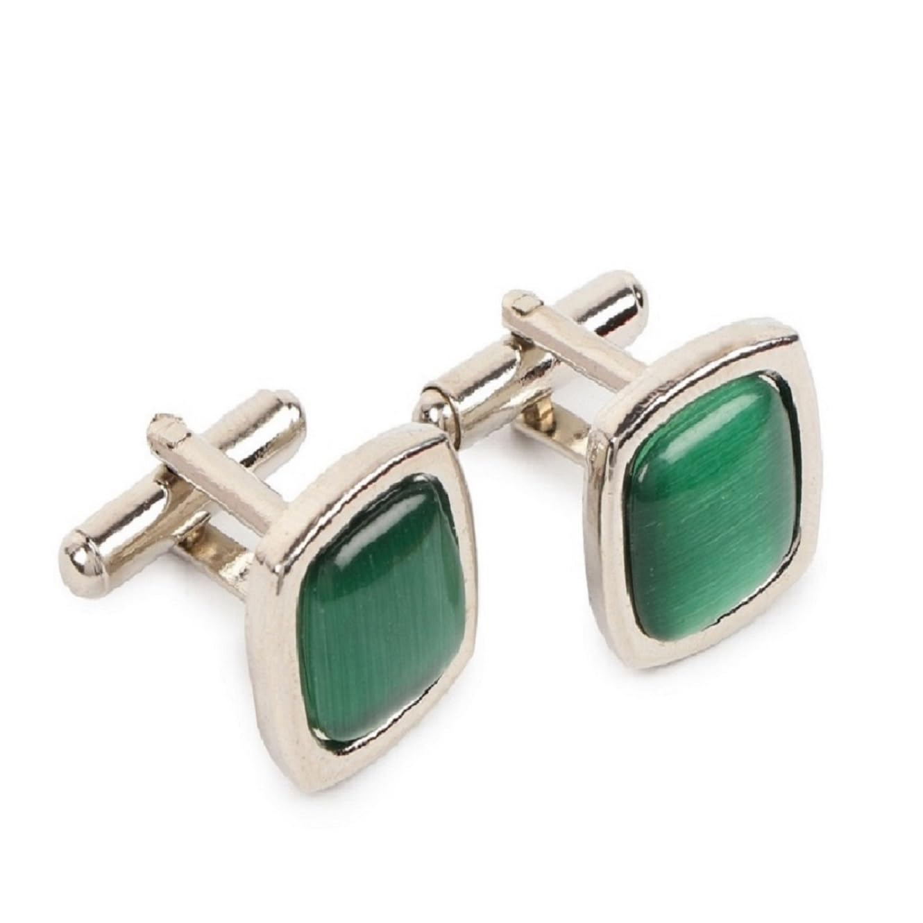 zitti Men's Square American Stone Cufflinks – Brass Metal Formal Shirt Wooden Jewelry in Pouch– Classic Dress Cuff Links for Business or Weddings-picture-28