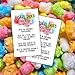 Freeze Dried Candy Care Instruction Cards | 50pk 2x3.5” Allergy Warning Labels Stickers Holographic Bags Clear Window Freezy DIY