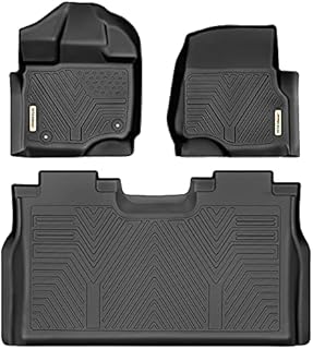 YITAMOTOR Floor Mats Compatible with F150, Custom Fit Floor Liners for 2015-2023 Ford F-150 SuperCrew Cab, 1st & 2nd Row All Weather Protection, Black