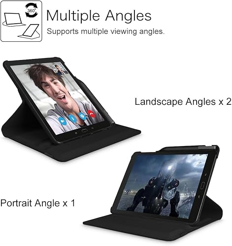 Miniatura 4 de Fintie - Funda giratoria para Samsung Galaxy Tab S3 97 piel sintética soporte giratorio de 360 grados con soporte protector para bolígrafo Negro