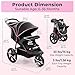 INFANS Jogging Stroller, Foldable Jogger with Air-Filled Tires Shock Absorbing Suspension Adjustable Backrest, Baby Running Strollers
