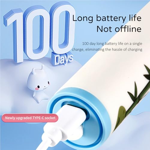 Image of Sonic Electric Toothbrush for Kids with 4 Modes, 3 Brush Heads & Type-C Rechargeable, Ultra Soft Nylon Bristles, IPX7 Waterproof, Electric Power Tooth brush (White)