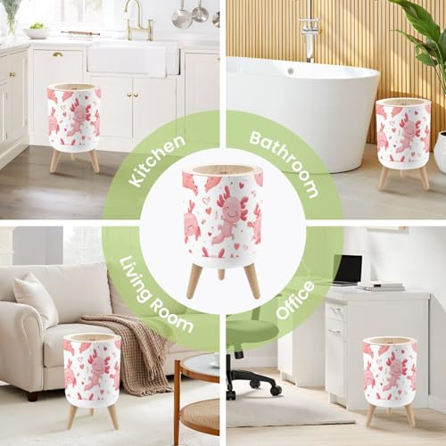 Caneca de basura pequeña con tapa y patas 7L miniatura 6