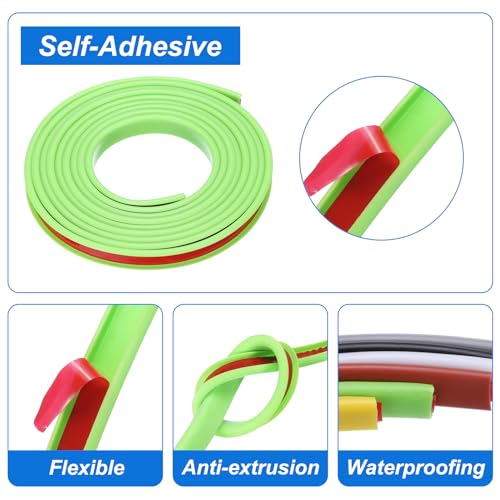 Image of uxcell U-Shape Edge Banding, 9.8ft x 3 /5in TPE Self-Adhesive Veneer Edge, Plywood Edge Trim Flexible Furniture Edge Protector for Marble Countertop Cabinet Shelf Repair Restoration(Green), 14mm