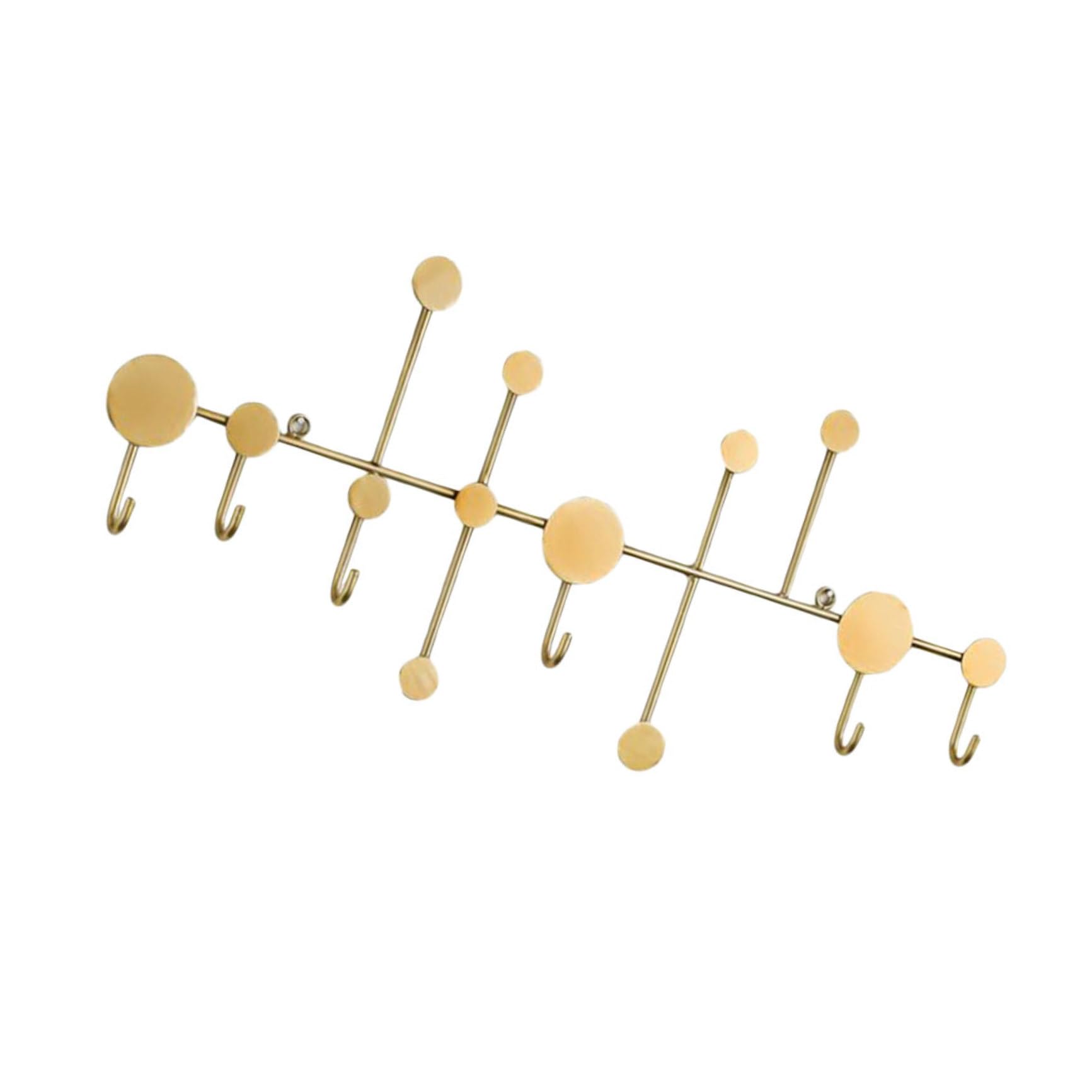 IMIKEYA Percha Decorativa de Pared sin Perforaciones, Hierro Dorado