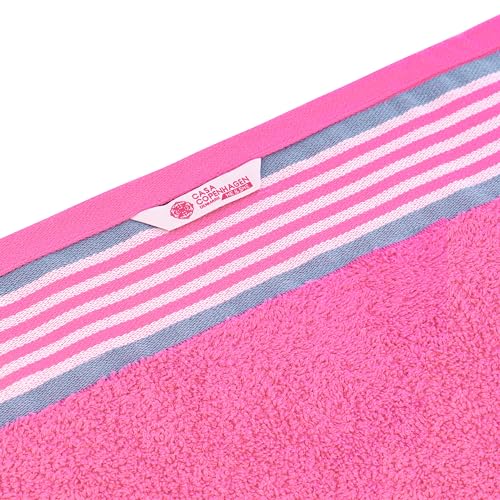 Image of Casa Copenhagen, Germany Design - He & She Super Soft Collection 2 Pieces 100% Cotton Large Bath Towel (Size : 70 x 140 cm) - Dusty Blue & Pink