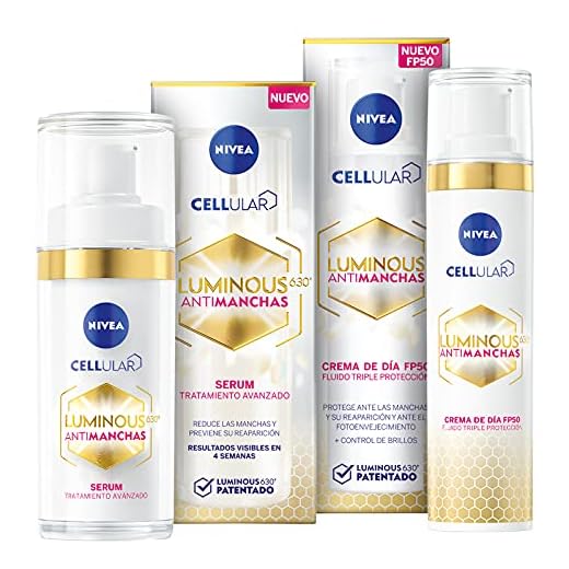 NIVEA Cellular LUMINOUS 630 Antimanchas Crema de Día FP50 + Antimanchas Sérum Tratamiento Avanzado 