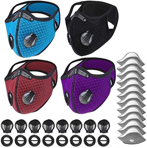 Dulzod Dust Masks Veil Reusable Carbon Activated Filters Black Cloth Face mask Carbon Filter face mask