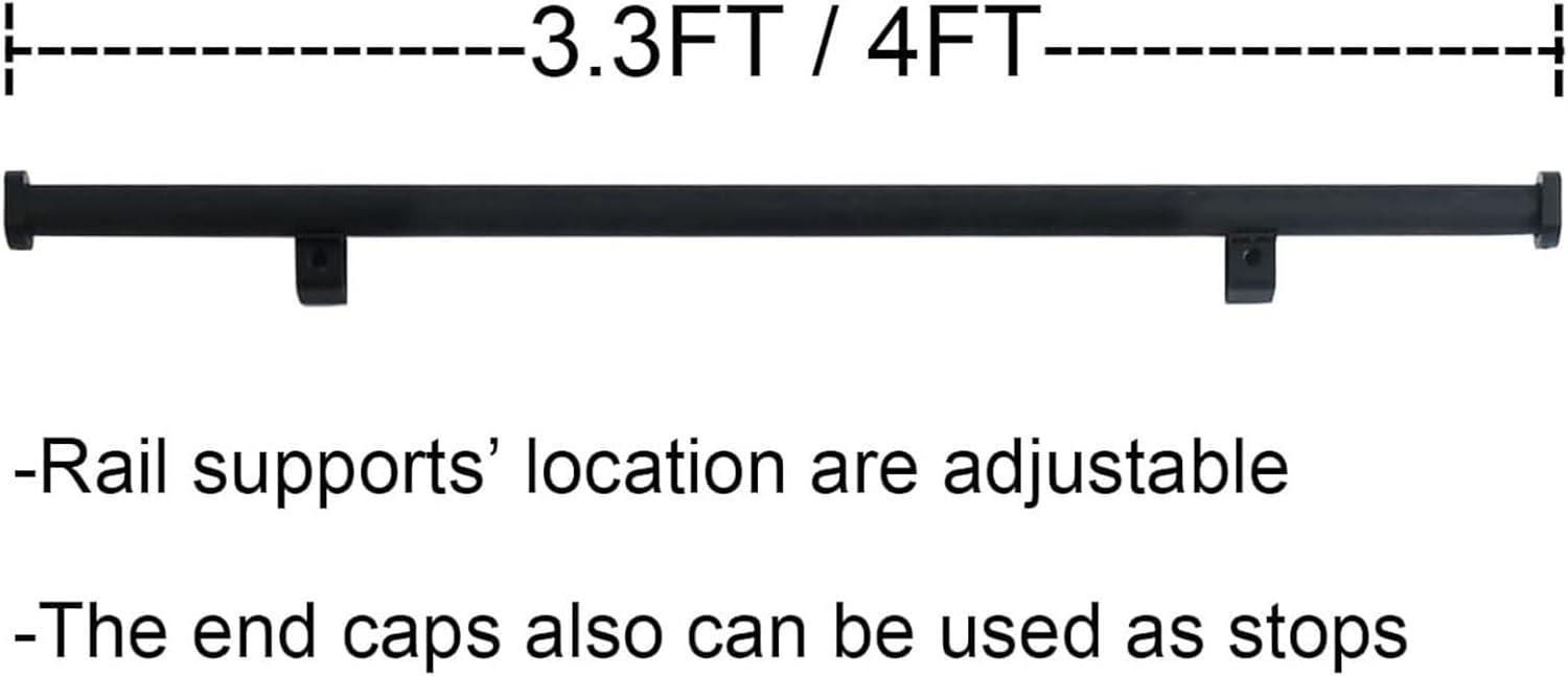 Sliding Ladder Hardware Kit - 20ft Rolling Ladder System with Floor Roller, Metal Track, Hook Assemblies & Accessories - Black Finish for Library or Home Use