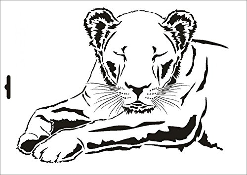 UMR-Design W-051 Lion Textil- / wallstencil Size A4