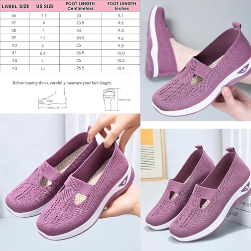 Womens Addenno Casual Breathable Slip on Orthopedic Shoes, Summer Breathable Non-Slip Soft Sole Elderly Shoes3