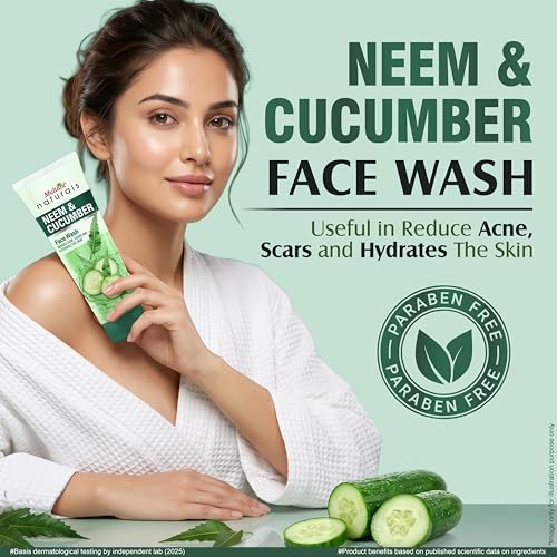 Image of Multani Naturals Neem & Cucumber Face Wash 150ml (Pack of 2) | Ayurvedic Herbal Cleanser Face Wash | Oil Control, Acne Care & Deep Cleansing | SLS & Paraben Free, Dermatologically Tested | For All Skin Types