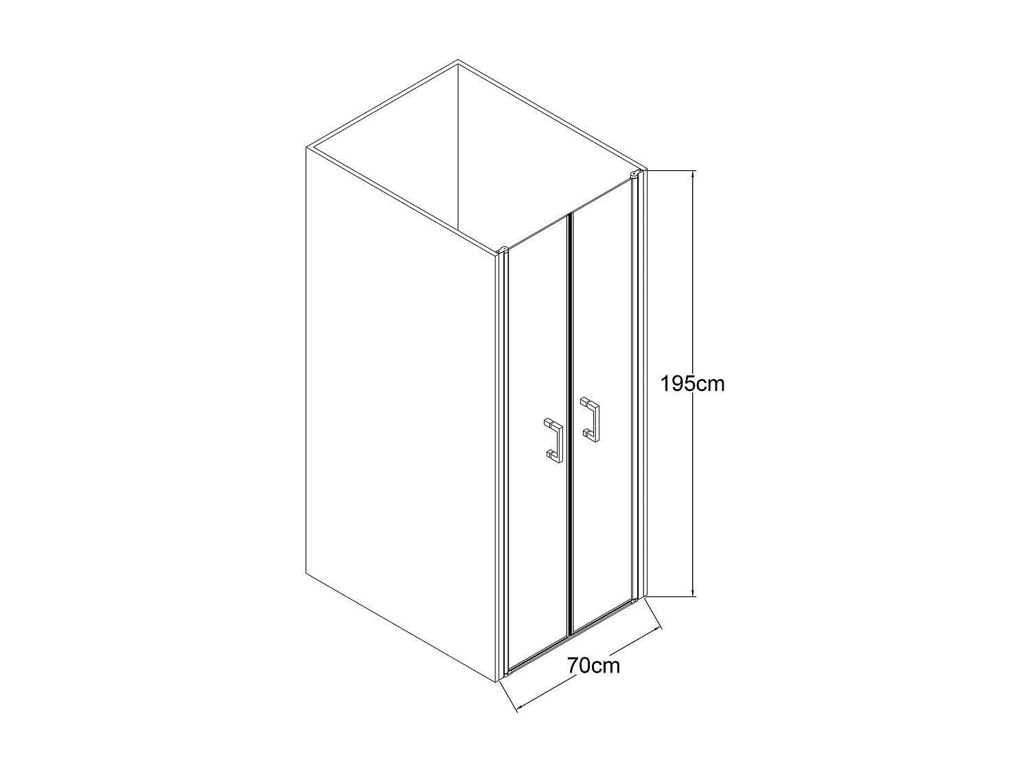 Vente-unique - Porte de douche battante - 70 x 195 cm - Doré - Verre trempé - SARASOTA