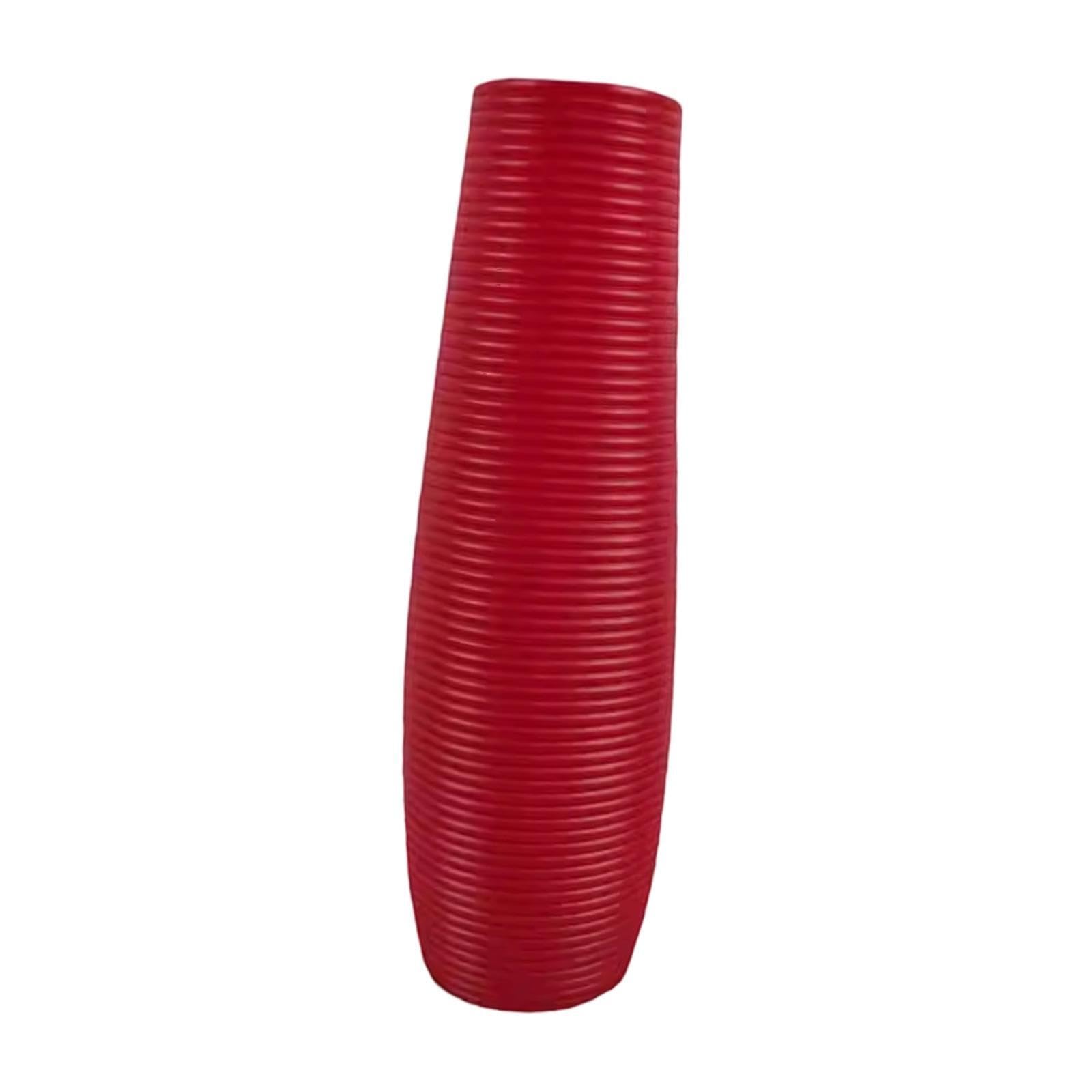 Fenteer Plastic Tall Vase floor standing extra large floor vases Large Flower Vase Modern Gift Home Decor Decorative vases for Bedroom Dining Room Living Room Corner Office (Style B,Red-S)