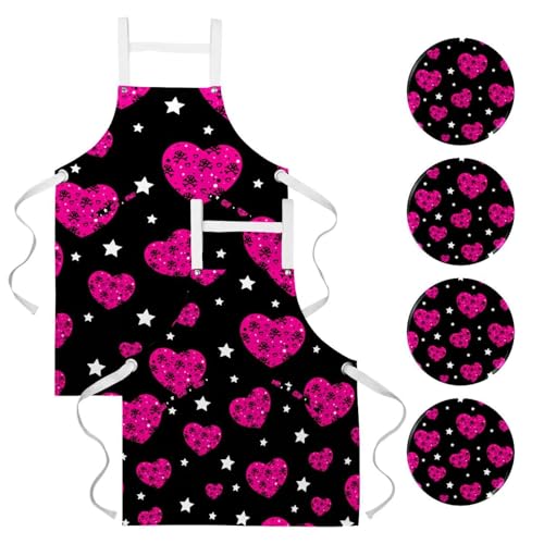 Tablier de serveuse et cuisine à motif crâne rose idéal pour la pâtisserie à la maison