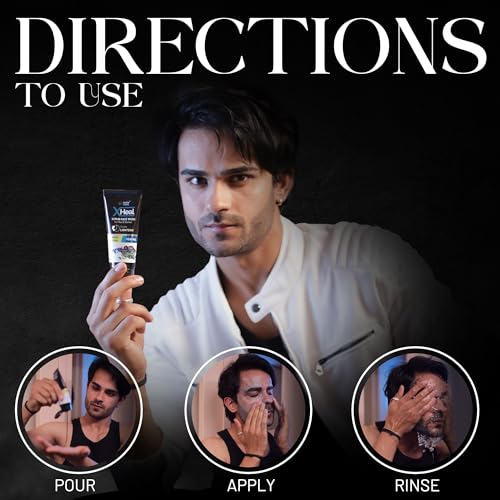 Image of Healing Pharma - XHeal Activated Charcoal Face Wash for Oily, Dry and Acne Prone Skin | Scrub Face Wash for Men & Women - 60g