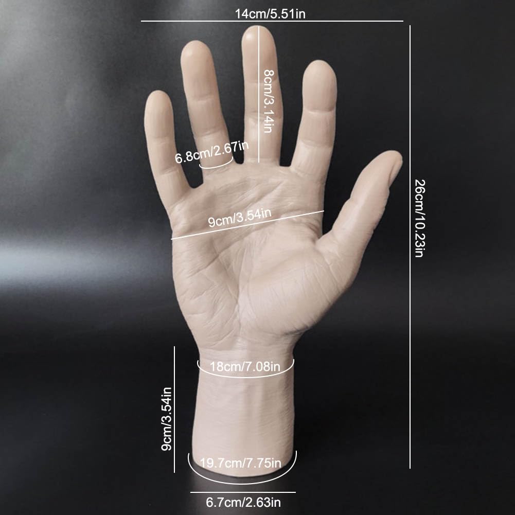 Manichino a Grandezza Naturale in PVC Realistico Mano Sinistra e Destra per Gioielli Guanti Display