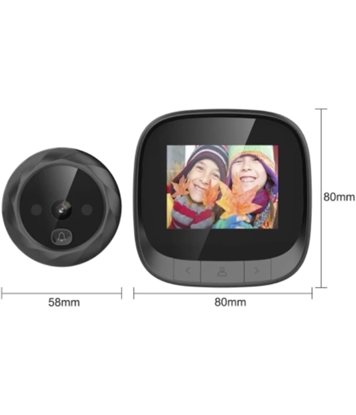 Wizjer do drzwi, inteligentne elektroniczne lustro do drzwi, kamera z wyświetlaczem LCD o przekątnej 2,4", kąt widzenia 90°, poprawa bezpieczeństwa w domu, kolor czarny, 1 sztuka