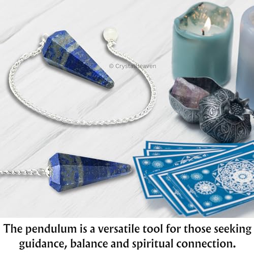 Image of Lapis Lazuli Pendulum Dowsing Tool - Natural Crystal Pendulum for Spiritual Guidance - Premium Dowser Pendulum for Accurate Divination and Energy Healing - Perfect for Energy Healing and Chakra Balancing - Handcrafted with Precision and Elegance