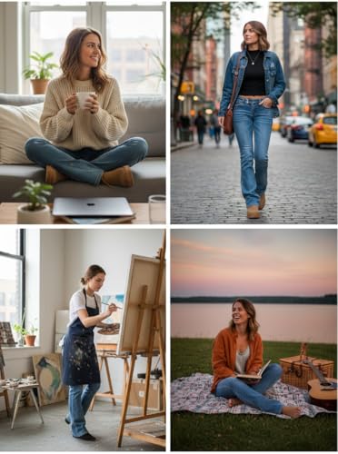 Image of Women's Stretch Low Rise Double Button Elastic Skinny Vintage Flare Jeans