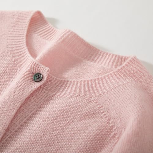 Image of Women's 100% Merino Wool Crew Neck Cardigan Lightweight Sweaters | Long Sleeve, Open Front, Button Down, Soft Knitted Coat, Casual, Breathable Tops, Business Outerwear, Cashmere Alternative