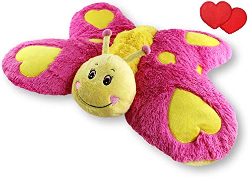 Butterfly Zoopurr Pets 24" Large, 2-in-1 Stuffed Animal and Pillow with Embroidered Eyes