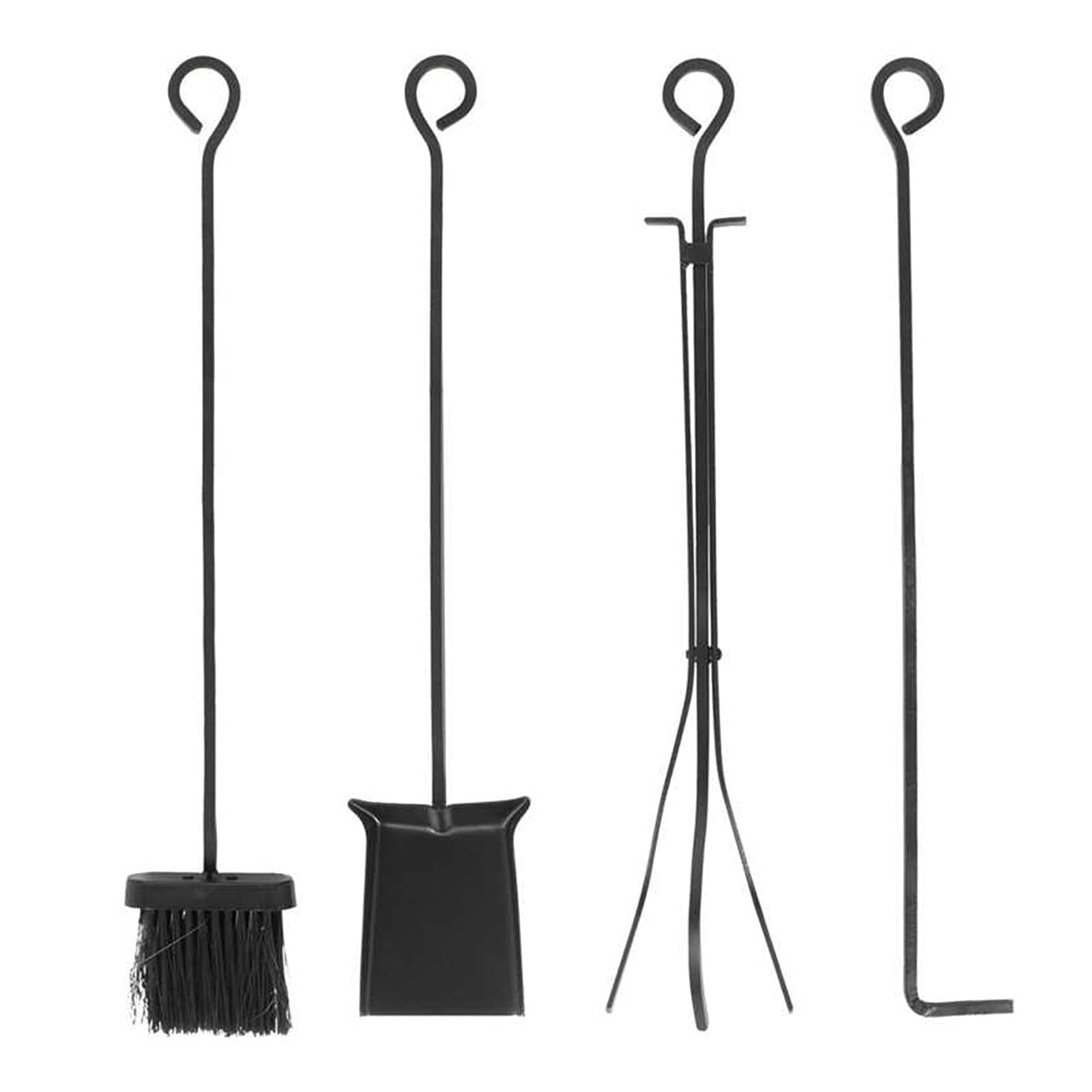 Set di Attrezzi per Camino, 5 Pezzi, per Camino, per Interni, in Ferro battuto, per attizzatoio Lungo, Set di Attrezzi per Camino, Accessori per Camino, per Stufa Domestica, in Ferro battuto