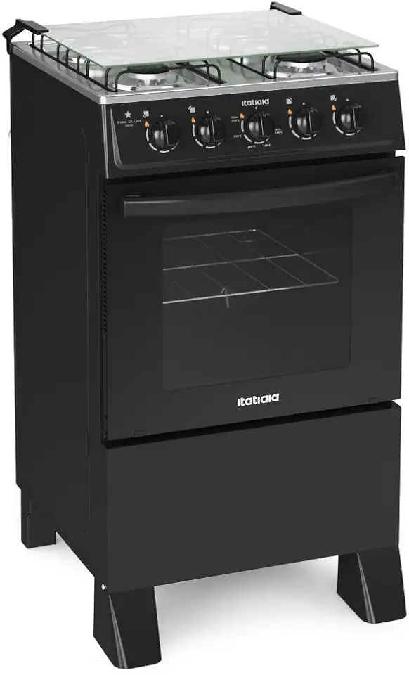 Fogão Itatiaia 4 Bocas Star Clean New Preto