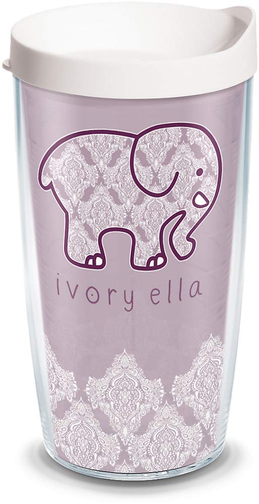 Tervis Ivory Ella - Marie Insulated Tumbler with Wrap and Lid, 16 oz - Tritan, Clear