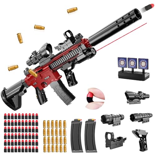 YeahBoom M416 Leksakspistol för barn, pistol med mjuka skumkupor, leksak, skumpistol med manuell omladdning, med mjuka patroner, gåva till barn från 12 år