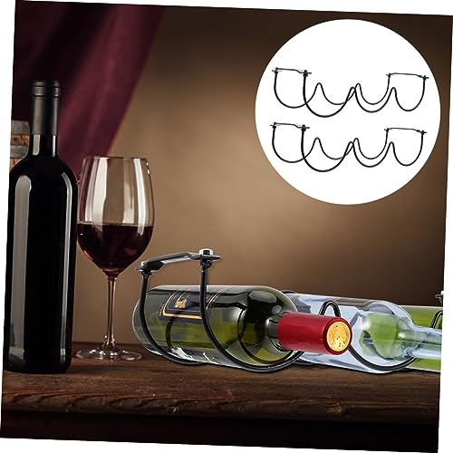 Soporte de vino de hierro para gabinete negro miniatura 2