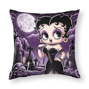 AFLJNYNN Betty Boop Kissenbezug Friedhof Lila Schwarz