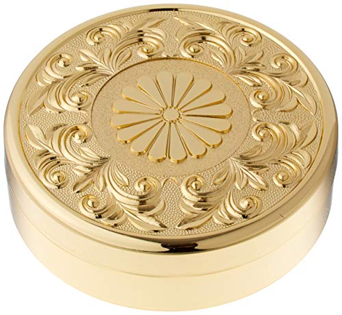 高岡銅器 菊花文様 朱肉池 朱肉入れ 伝統工芸 金属工芸 記念品 木箱付き Amazon | 高岡銅器 朱肉入 菊 7φ 176-04 | 朱肉・スタンプ台 | 文房具