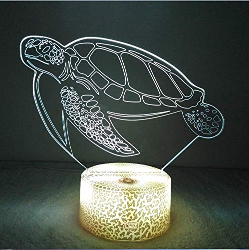 YTDZLTD 3D Tartaruga Luce Notturna 16 Colori Mutevoli Telecomando USB Potere Toccare Cambiare Illusione Ottica Lampada Arredamento Lampada LED Lampada da Tavolo Bambini Brithday Natale Regalo