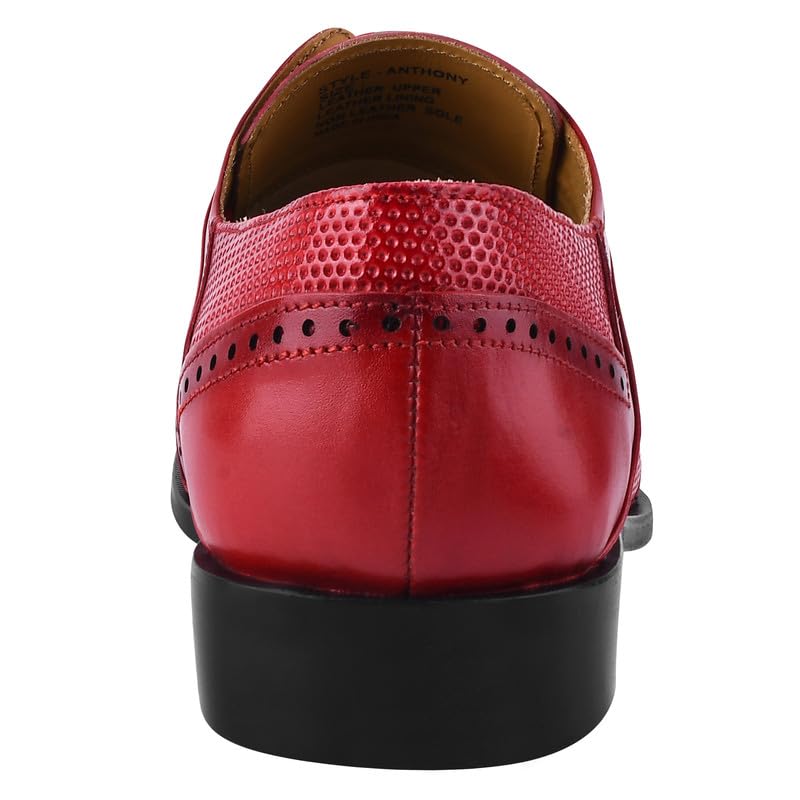 Image of LIBERTYZENO Mens Tread Design & Plain Genuine Leather Lace Up Oxford Dress Shoes for Easter Gift