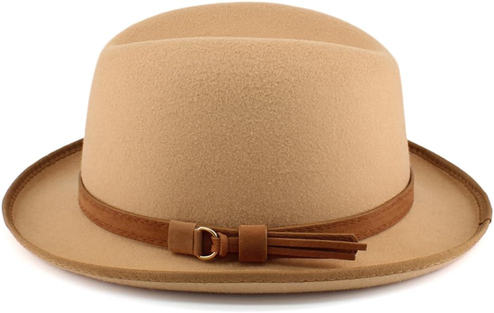 Unisex Adult Men Women Classical Homburg Hat Retro Fedora Sunhats Jazz Trilby Caps Adjustable Size 7 1/8-7 3/8