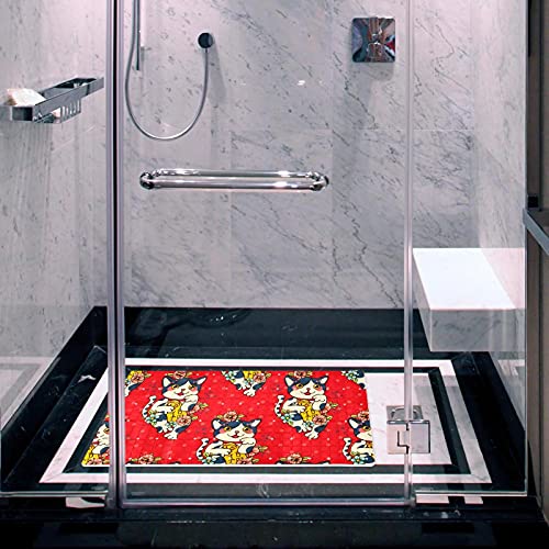 Alfombrilla de baño japonesa Lucky Neko con ventosas para un diseño seguro y alegre en tu ducha 6