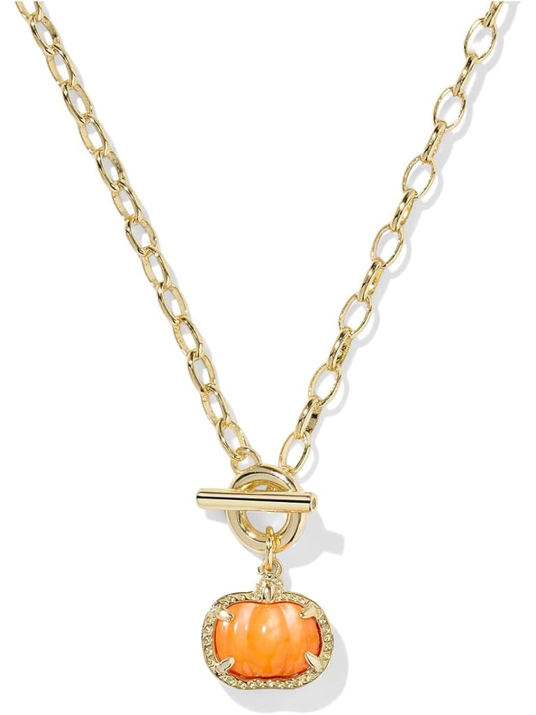 Orange Kendra Scott Pumpkin Link And Chain Necklace
