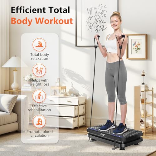 Image of AXV Vibration Plate Fitness Platform Exercise Machine Vibrating Shaking Full Body Shaker Workout Vibrate Stand Shake Board Sport for Weight Loss Fat Burner for Gym Home Office